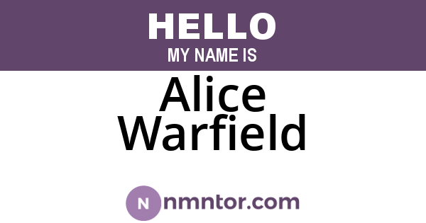 Alice Warfield