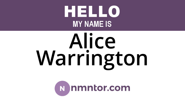 Alice Warrington