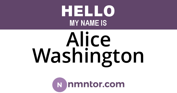 Alice Washington