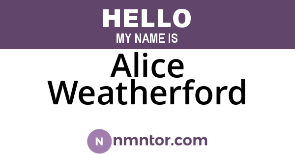 Alice Weatherford