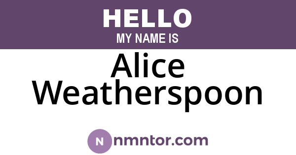 Alice Weatherspoon