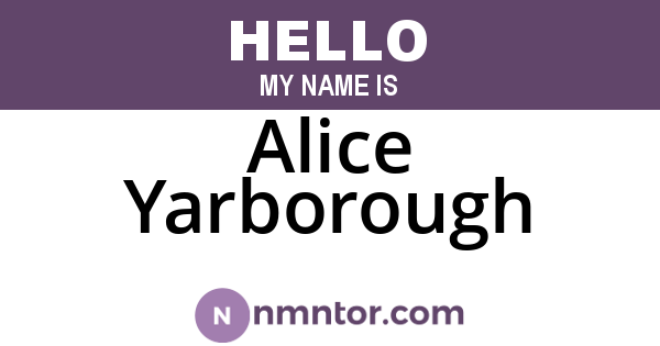 Alice Yarborough