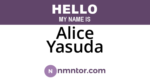 Alice Yasuda