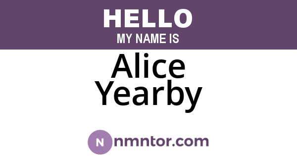 Alice Yearby