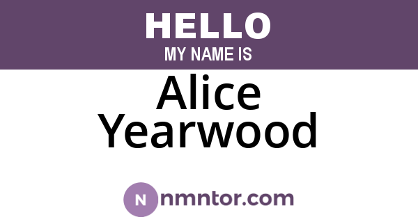 Alice Yearwood
