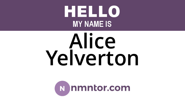 Alice Yelverton