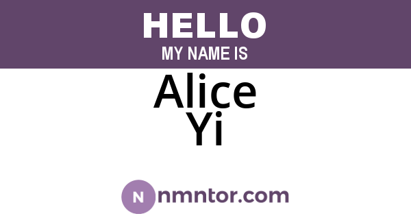 Alice Yi