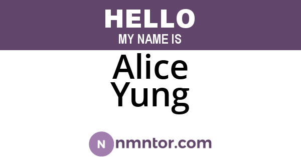 Alice Yung