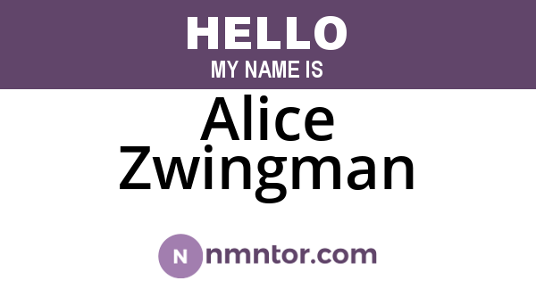 Alice Zwingman