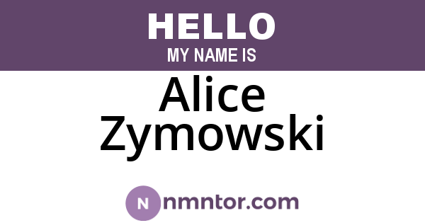 Alice Zymowski