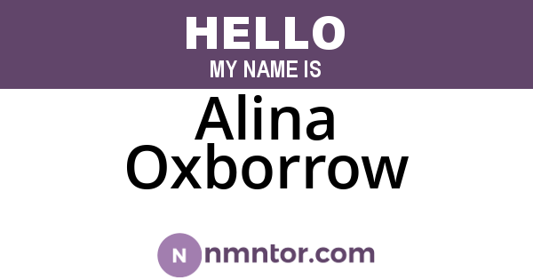 Alina Oxborrow