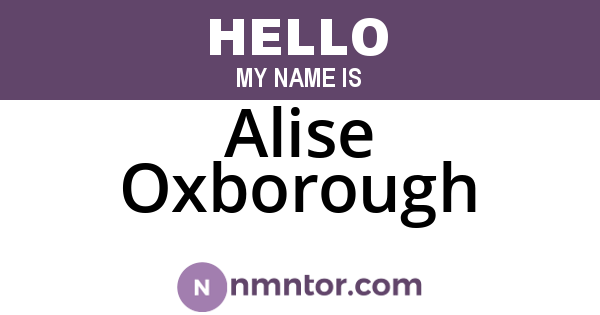 Alise Oxborough