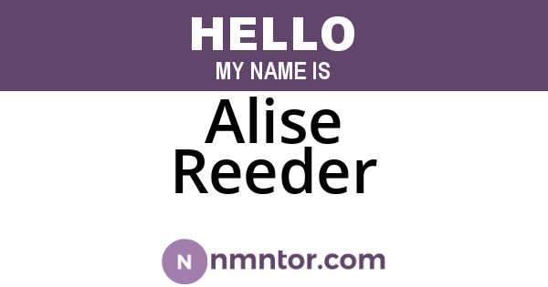 Alise Reeder