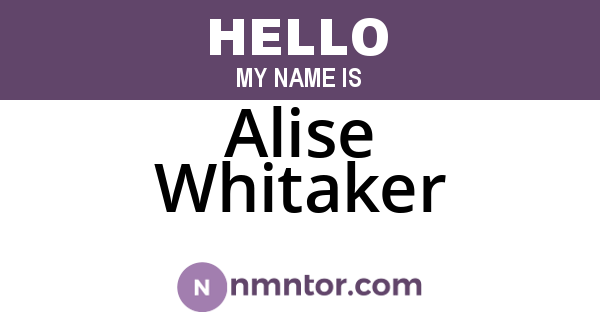 Alise Whitaker