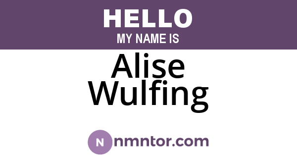 Alise Wulfing