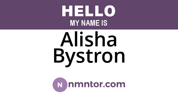 Alisha Bystron