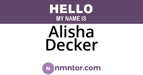 Alisha Decker