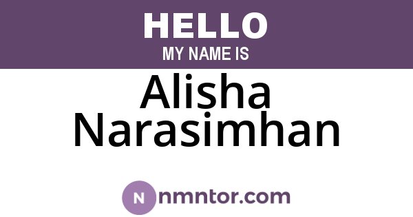 Alisha Narasimhan