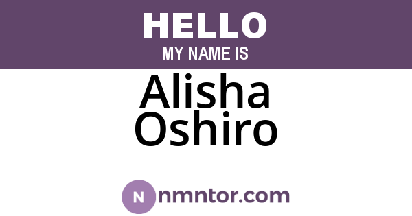 Alisha Oshiro