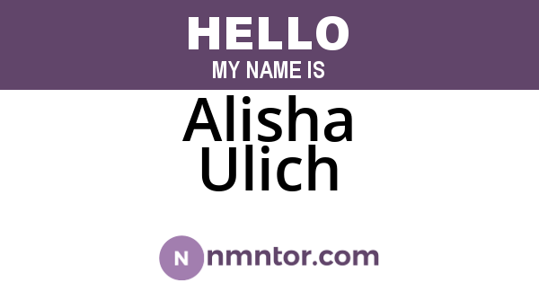 Alisha Ulich