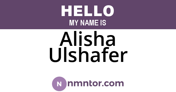Alisha Ulshafer