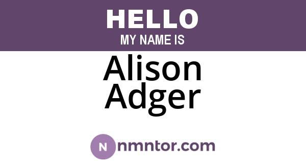 Alison Adger