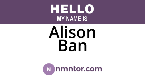 Alison Ban