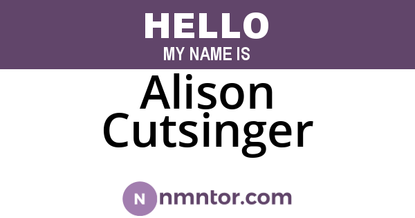 Alison Cutsinger