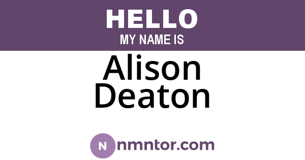 Alison Deaton