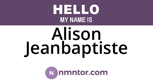 Alison Jeanbaptiste