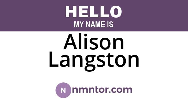 Alison Langston