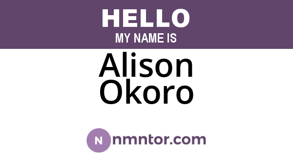 Alison Okoro