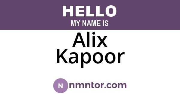 Alix Kapoor