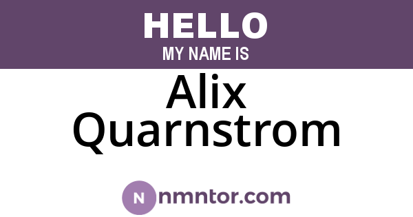 Alix Quarnstrom