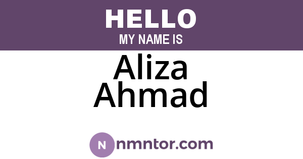 Aliza Ahmad