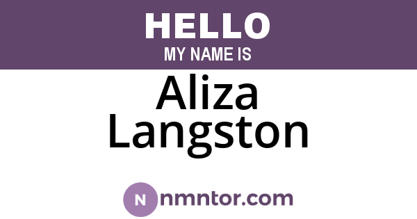 Aliza Langston