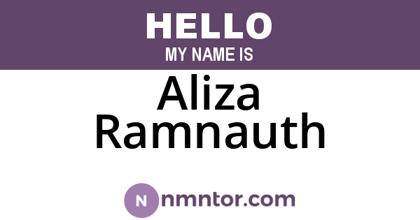 Aliza Ramnauth