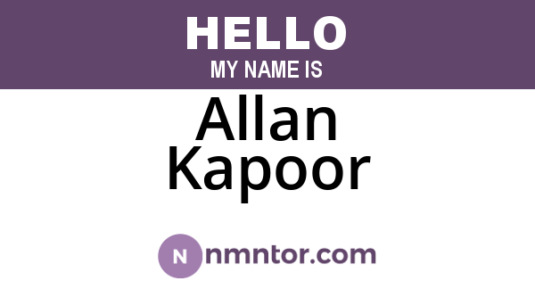 Allan Kapoor