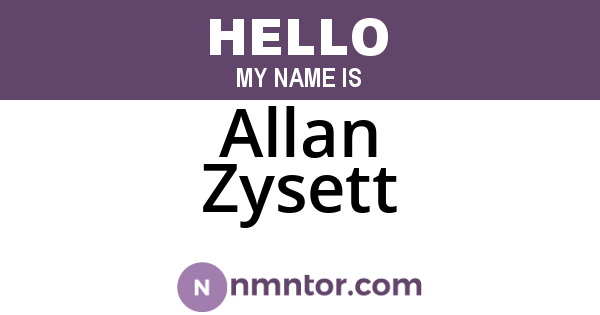 Allan Zysett