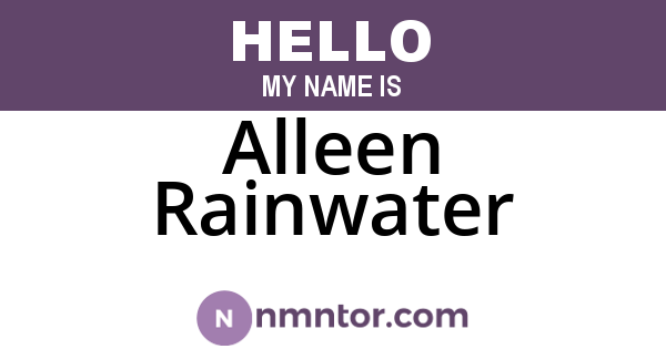 Alleen Rainwater
