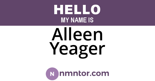 Alleen Yeager