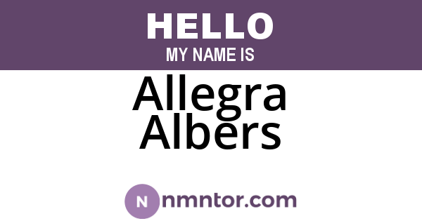 Allegra Albers