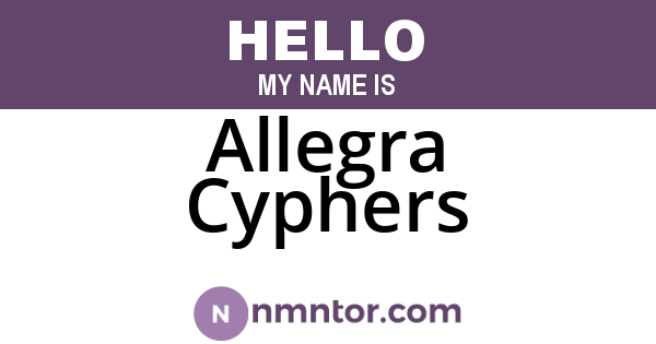 Allegra Cyphers