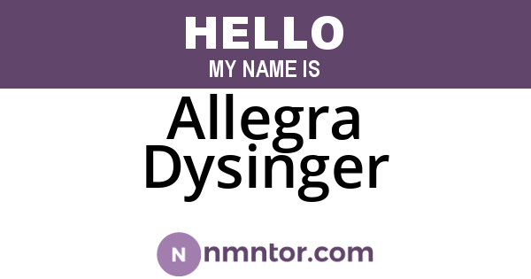 Allegra Dysinger