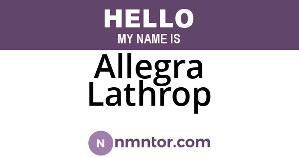 Allegra Lathrop
