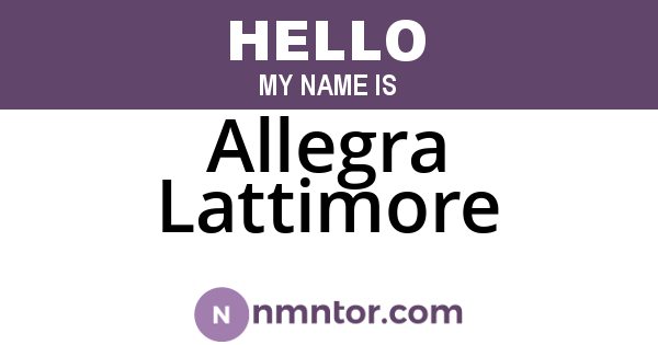 Allegra Lattimore
