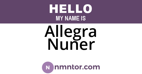 Allegra Nuner
