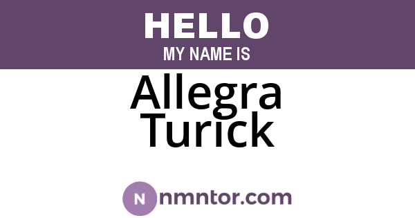 Allegra Turick