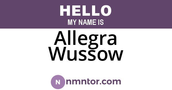 Allegra Wussow