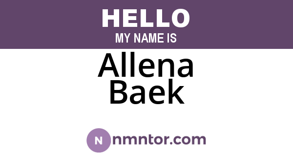 Allena Baek